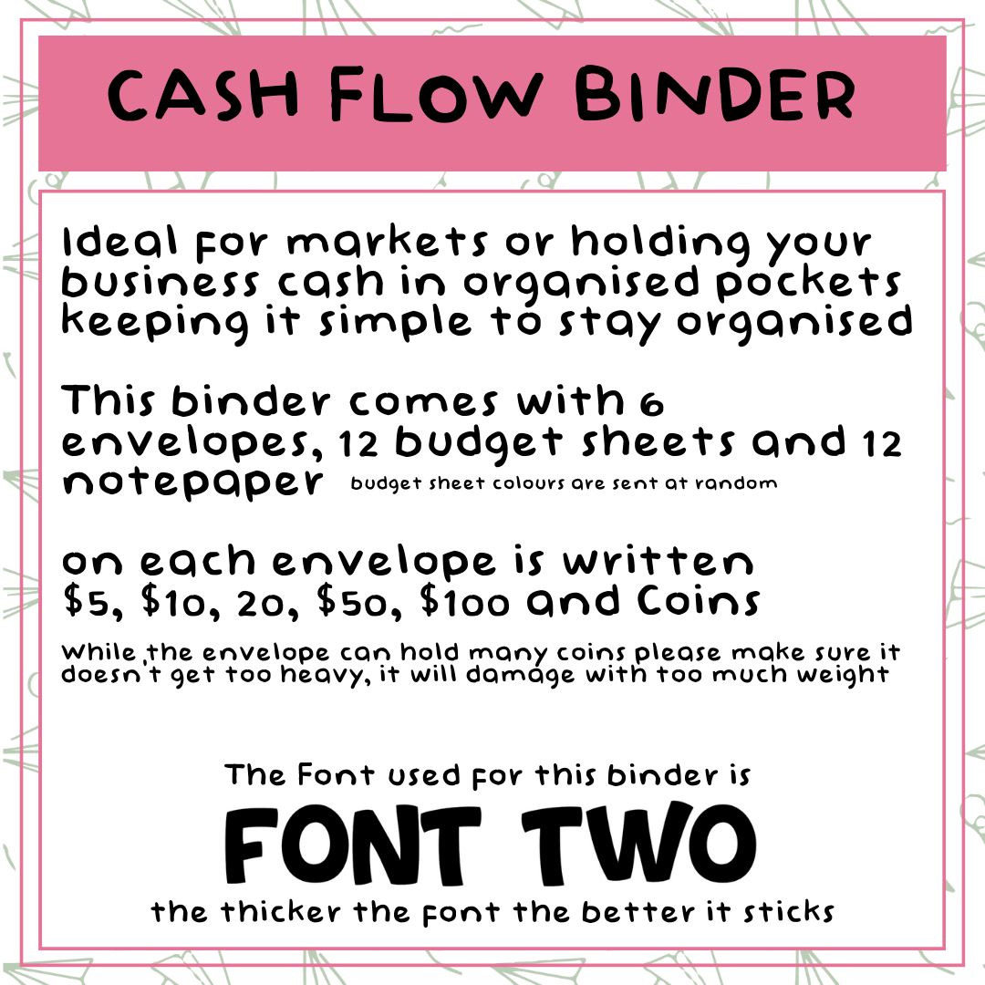 Budget Binders - Custom or Cash Flow option